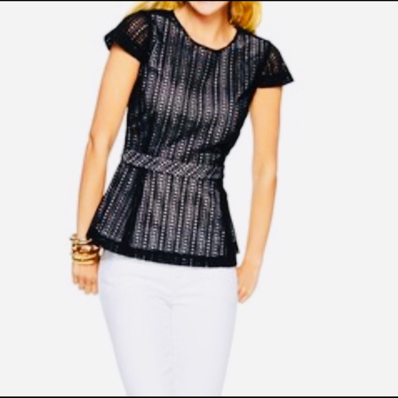 C Wonder black eyelet peplum top - Picture 9 of 10